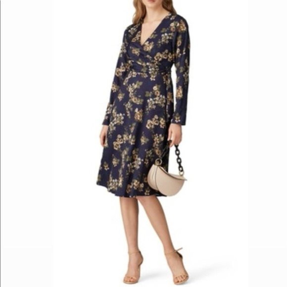Anthropologie Dresses & Skirts - Hutch Anthropologie Juliet Faux Wrap Floral Print Long Sleeve Midi Dress